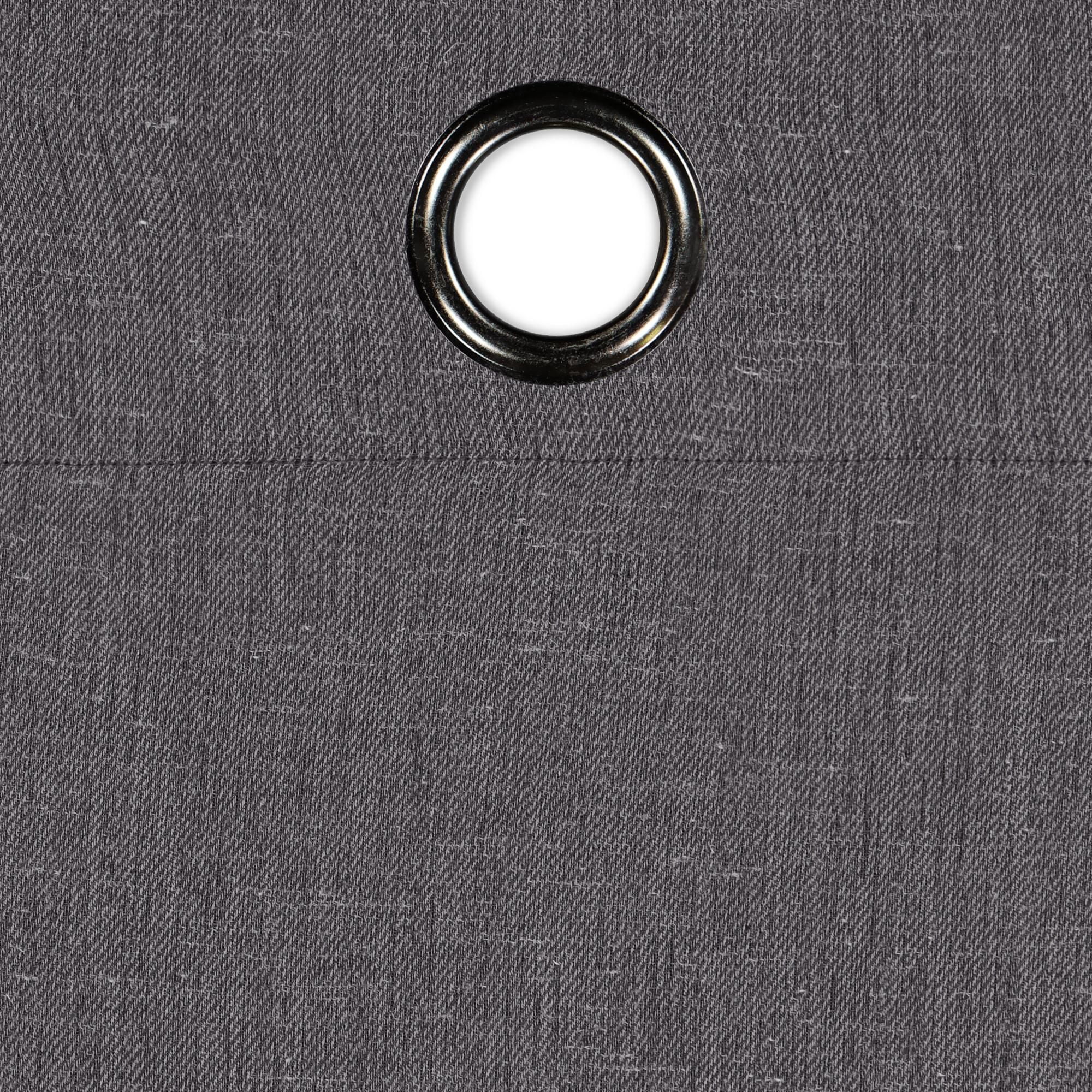 Eclipse Hadley 100% Blackout Curtain Panel, Linen Blend Grommet Window Curtain, 1 Panel, 50 In Wide x 54 In Long, Charcoal