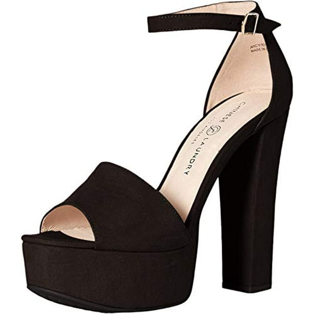 Chinese Laundry Women's Avenue 2 Heeled Sandal, Black Suede, 10 M 