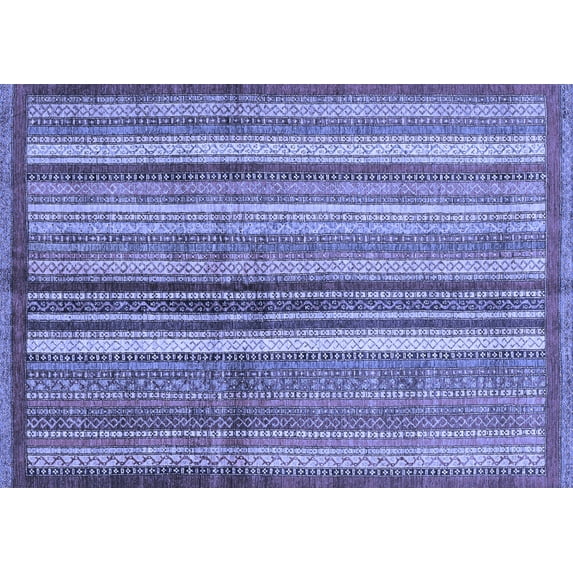 Ahgly Company Indoor Rectangle Abstract Blue Modern Area Rugs, 5' x 7'