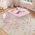 thumbnail image 4 of Towallmark Juego de 3 Piezas - Mesa y Sillas Plegables para Niños | Multiusos para Comedor, Guardería, Aula y Actividades， rosa, 4 of 8