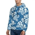thumbnail image 2 of Hoodies for Men - Hawaiian Style White Blue Long Sleeve Comfrt Men'S Fashion Hoodies & Sweatshirts, Sweatshirts for Men Hoodies Pullover Clothing Clothes with Pouch, 2 of 7
