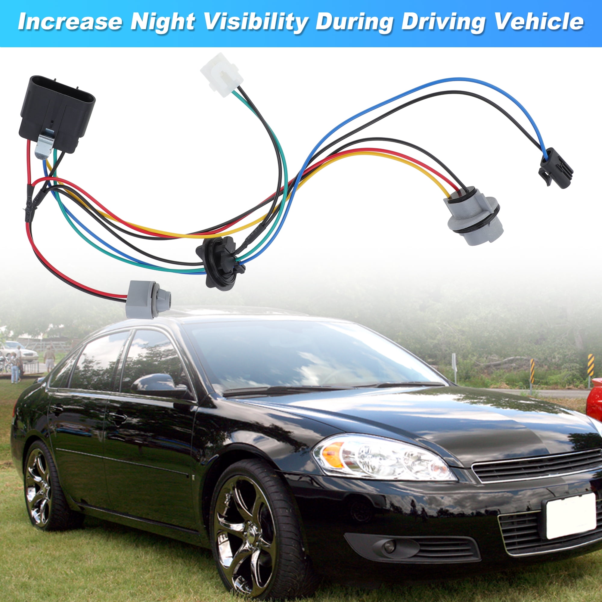 Unique Bargains Headlamp Wiring Harness Socket Wiring for Chevy Impala 06-13