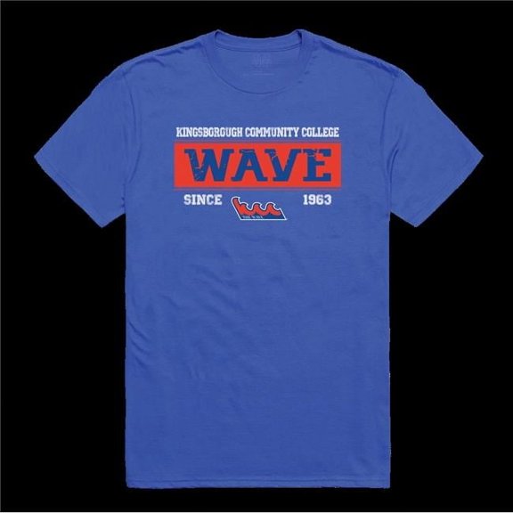 W Republic 507-660-RYL-05 Kingsborough CC The Wave College Established T-Shirt, Royal Blue - 2XL