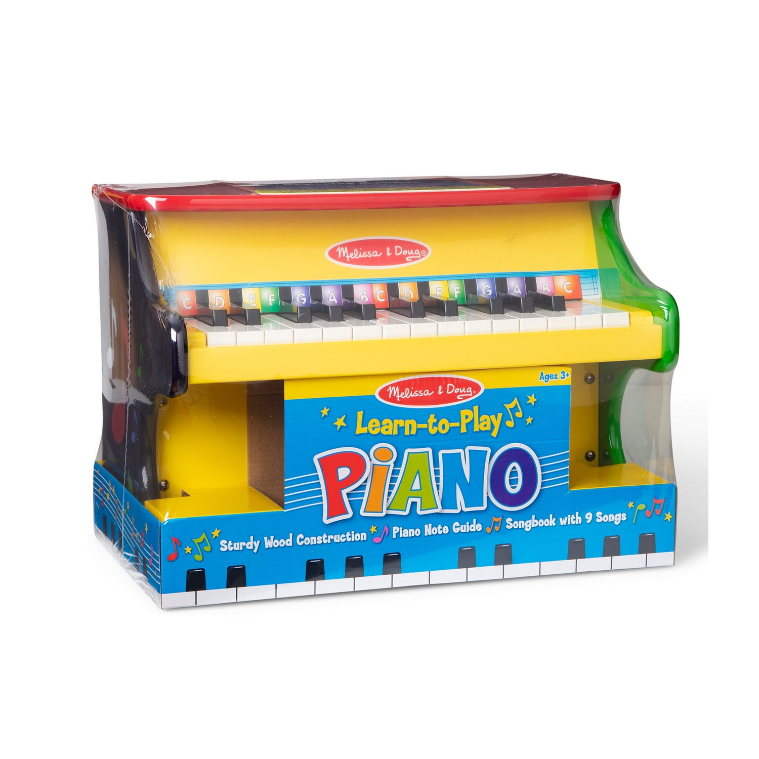 Melissa & Doug Learn-to-Play Piano with Wooden Table & Chairs, White