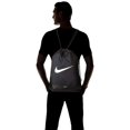 thumbnail image 3 of Nike Brasilia Training Gymsack, Drawstring Backpack with Zipper Pocket and Reinforced Bottom, Black/Black/White, 3 of 4