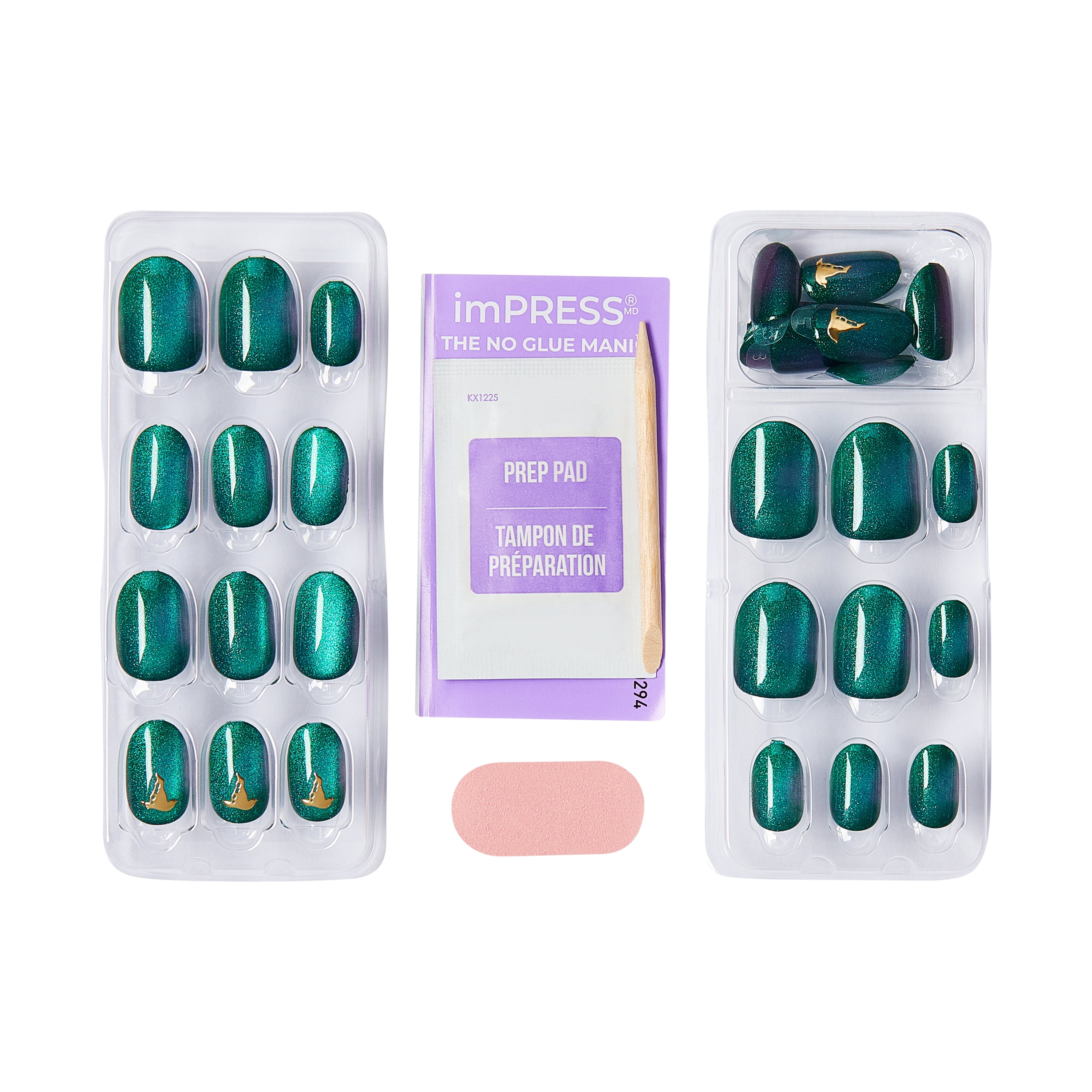 Kiss Impress Nail - Wicked - Une histoire en deux parties - Court - Vert - 30 ongles