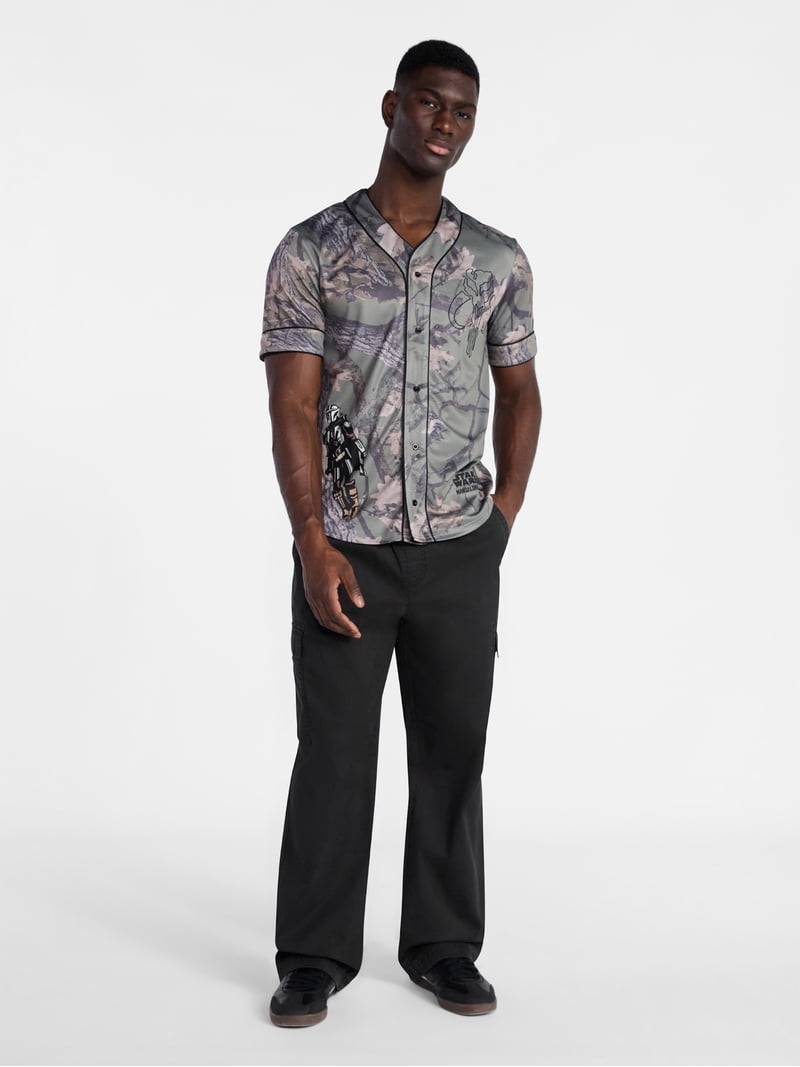 mandalorian dress shirt Disney Star Wars the Mandalorian Collage Shirt With Pocket