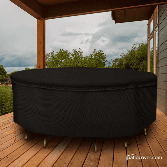 Patio Medium Waterproof Round Table & Chair Cover - Outdoor Patio Table Chair Combo Washable - Heavy Duty Furniture 88 Inch Combo Cover