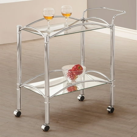 Chrome Mail Cart - Coaster Serving Bar Cart, Chrome