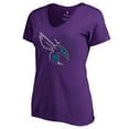 thumbnail image 2 of Women's Purple Charlotte Hornets X-Ray Slim Fit V-Neck T-Shirt, 2 of 3