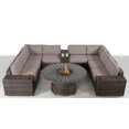 thumbnail image 3 of Living Source International 12-Piece Wicker / Rattan Sectional Set in Chocolate, 3 of 3