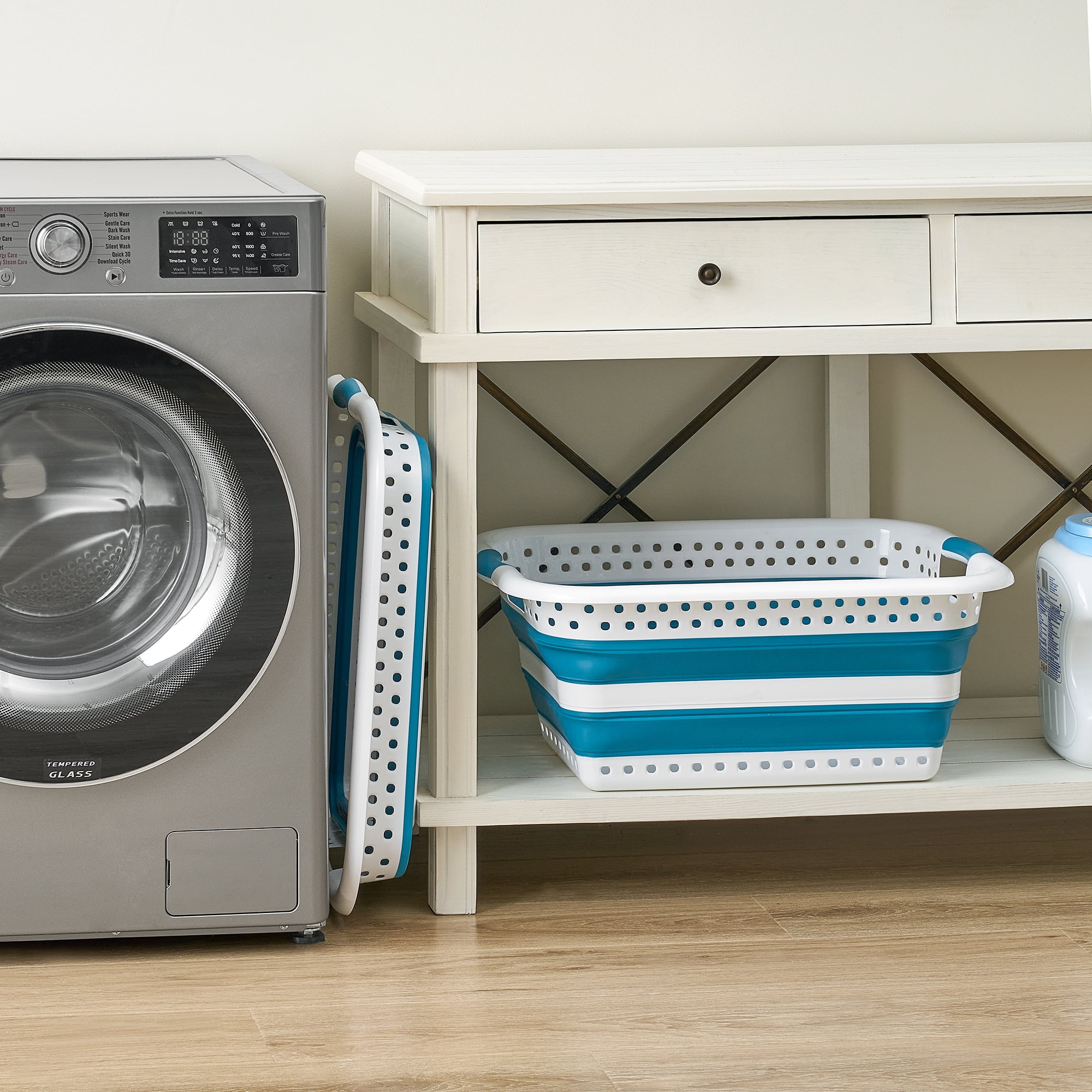 Around The Home Collapsible Laundry Baskets, Teal