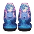 thumbnail image 5 of FOR U DESIGNS Wolf Moon Pattern 2 Pcs Car Seat Covers Lightweight Automotive Front Seat Cover Comfortable Auto Seat Protector Car Accessories Fit for SUV Truck Sedan, 5 of 7