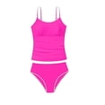 thumbnail image 3 of Kiijoy Girls Tankini Swimsuit Solid Padded UPF 50+ Bathing Suit Kids Swimwear, Sizes 8-14, 3 of 3