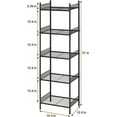 thumbnail image 3 of 5-Tier Bathroom Storage Shelf, Heavy Duty Wire Shelving Unit Free Standing Towel Rack Organization for Kitchen Bathroom Laundry, Black, 3 of 7