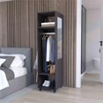 thumbnail image 4 of Pemberly Row Cluster Wardrobe with Mirror Engineered Wood Black, 4 of 7