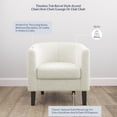 thumbnail image 4 of BELLEZE Living Room Chair, Teddy Polyester Accent Chair Barrel Round Club Tub Sofa Chair for Bedroom, Corner Chair with Flared Legs and Plush Cushion - Highland (White), 4 of 6