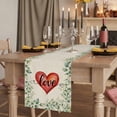thumbnail image 2 of Table Runners 90 Inches Long Dress Scarves, Valentine's Day Farmhouse Coffee/Dining/Kitchen Table Runner for Living Room, Love Heart Romantic Eucalyptus Leaves 13x90 Inch, 2 of 9