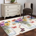 thumbnail image 4 of Colorful Vintage Watercolor Flowers Washable Area Rug 2.7 x 5 ft Independence Day, Soft Non Slip Rugs Stain Repellent Indoor Felt Carpet for Living Dining Room Bedroom Home Office, 4 of 9