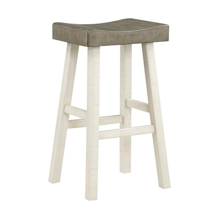 Bar Stools Set | Great for Casual Dining, Transitional Style | Solid Rubberwood Seats, 2-Tone | High Weight Tolerance