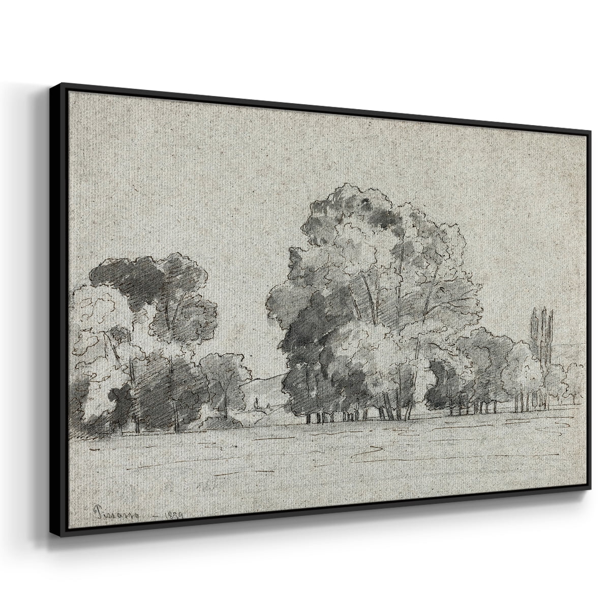 Vintage Landscape-MXIII By Wexford Home Framed in Black Wood Gallery Wrapped Canvas 25 in. x 37 in.