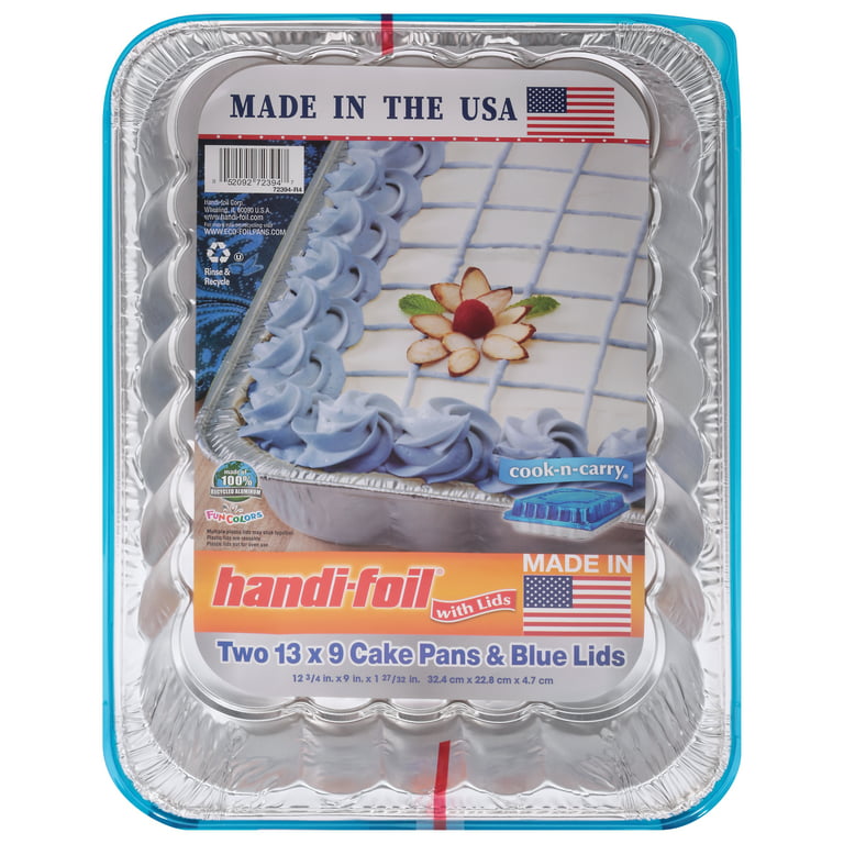 Handi-foil® Cook-n-Carry® Cake Pans and Lids - 2 Pack - Silver/Blue, 2 pk /  13 x 9 in - Ralphs