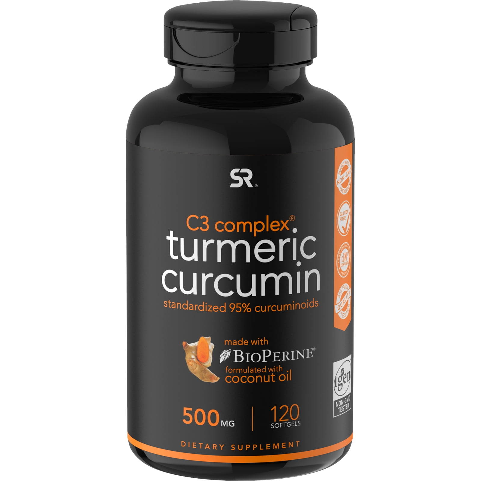 Sports Research Turmeric Curcumin, C3 Complex, 500 mg, 120 Softgels ...
