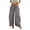 Gray, variant on Womens Pants Cotton Linen Oversized Solid Color Stretch Drawstring Waist Trousers with Large Pockets and Pleats Loose and Free for Weekend Outings