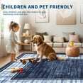 thumbnail image 6 of Garvee 5'x7' Modern Geometric Area Rug Plaid Bordered Rugs, Washable Rugs Non Slip Stain Resistant Indoor Carpet Foldable Floor Mats for Living Room Bedroom Dining Room, Blue, 6 of 8