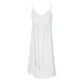 thumbnail image 4 of UPPADA Summer Dresses for Women 2024 Trendy Plus Size Spaghetti Strap Tassel Midi Dress Fashion Beach Sundress Tank Dress Sleeveless Button Down Vacation Maxi Dress with Pockets White,XXXXL, 4 of 7