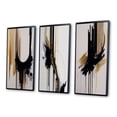 thumbnail image 3 of Designart "Minimalism in Gold I" Abstract Framed Wall Art Set Of 3 - Black Modern Frame Canvas Set For Living Room Decor, 3 of 6
