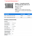 thumbnail image 2 of Radiator 1 - Compatible with 2007 - 2011 Mercedes-Benz S550 5.5L V8 2008 2009 2010, 2 of 2