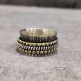 thumbnail image 3 of Wide Spinner Band, Meditation Ring, 925 Sterling Silver Ring, Spinning Thumb Ring, Two Tone Ring, Fidget Ring, Handmade Jewelry, Christmas Oxidized, Womans Band Ring, Anxiety Ring, Mans Band Gifts, 3 of 6