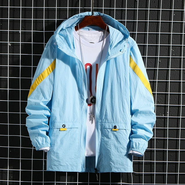 Mialoley Coupe-Vent à Capuche pour Hommes, Veste Légère Décontractée