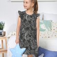 thumbnail image 4 of Fotbe Snake Vestido de Dormir para Niñas de 3 a 10 Años, Mangas Cortas, Estilo Princesa, Pijama Camisón con Mangas Voladas-Large, 4 of 6