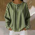 thumbnail image 2 of Tops for Women Long Sleeve Round Neck Fashion Printed Loose Casual Comfortable Buttons Blouse, 2 of 6