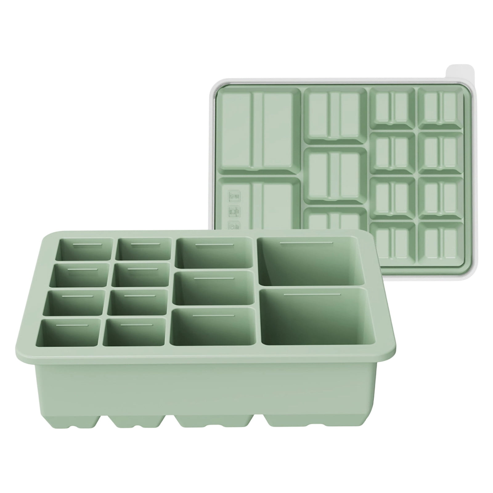 Fufafayo 5Pcs 13 Compartment Silicone Ice Maker Tray for Countertop, Multi Size Flexible Ice Maker, Easy Release Ice Molds, Coffee Cocktail Ice for Home Office Bar
