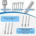 thumbnail image 3 of Diamond Drill Grinding Bit Set 20 Pcs Stone Carving Tools Set with 1/8 Inch Shank for Carving, Engraving, Glass, Jewelry, 3 of 7