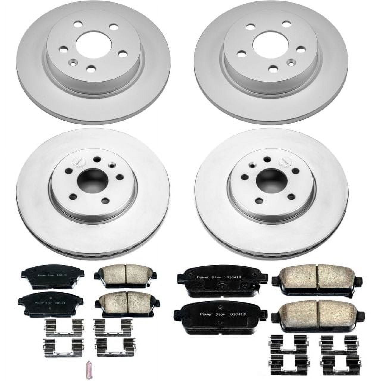 PowerStop Front and Rear Geomet Coated Brake Rotor and Pad Kit Fits: BUICK Select Models CRK6792