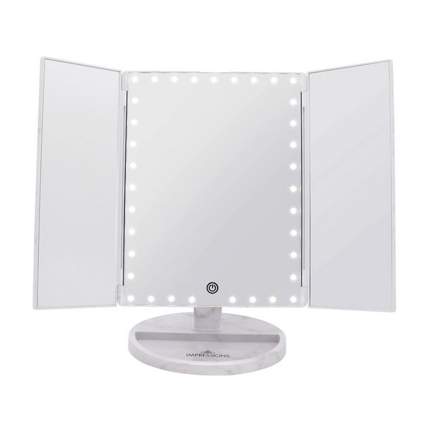 Touch Trifold Xl Dimmable Led Makeup Mirror Com Touch Trifold Xl Dimmable Led Makeup, Impressions Vanity Touch 3 0 Trifold Dimmable Led Makeup Mirror