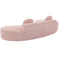 thumbnail image 3 of MIKIBAMA 105.5''Curved Cloud Couch Sofa 3-4 Seater Couch with 2 Pillows Point-shaped corduroy,(Anti-Wrinkle) , Pink, 3 of 11