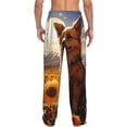 thumbnail image 3 of Daiia Vintage Cute Corgi Sunflower Men's Sleep Pant with Pockets and Drawstring,Pajama Pants-Small, 3 of 9
