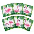 thumbnail image 1 of Inkdotpot Set of 6 Drink Coasters Easy Clean 4-inch SquareCoastersCork Base-Reusable- Flamingo, 1 of 8