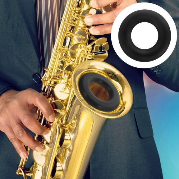 AURARMLET Tenor Saxophone Mute Black Silicone Noise Reduction Mute for Sax with Overtones Control 1 Piece