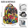 thumbnail image 5 of Chririnla Durable School Bag for Elementary Back to School, Polyester Lightweight Book Bag, Dachshund Floral Pattern, 5 of 9