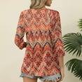 thumbnail image 4 of T-Shirts for Women 3/4 Sleeve V-Neck Floral Printed Casual Dressy Tunic Tops Laides T-Shirts, 4 of 6
