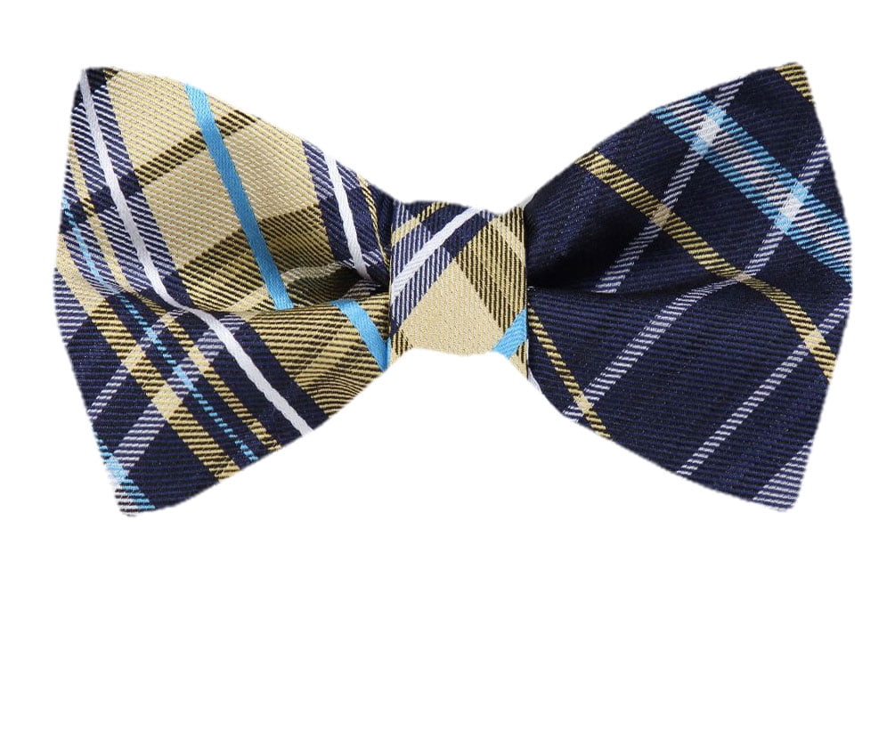 Men's Yellow and Gold Silk Self Tie Bowtie Tie Yourself Bow Ties