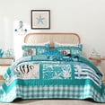 thumbnail image 4 of Juego de colcha Djoymock Coastal King, talla 3 piezas, color verde ligero, 4 of 8