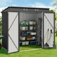 thumbnail image 5 of 6 x 4 FT Metal Storage Shed Clearance, Galvanized Steel Garden Tool Shed with Lockable Doors for Backyard, Patio, Lawn, 5 of 10