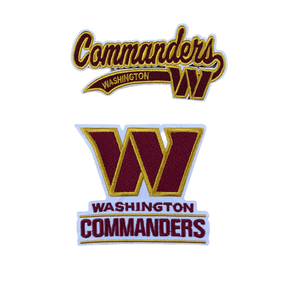 Washington Commanders Football Iron On Embroidered Patches, Set of 2